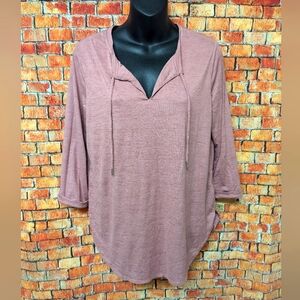 Hyba Women's Dusty Rose Top 3/4 Sleeve Size Medium